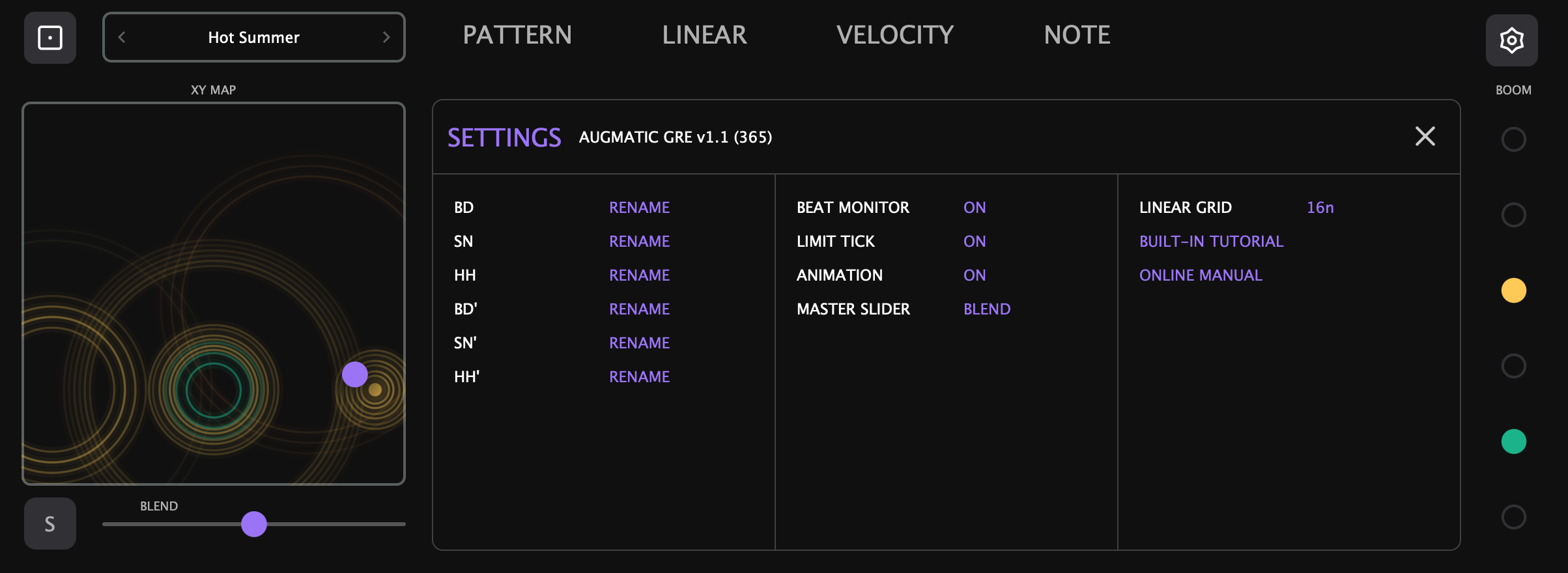 Augmatic GRE — Settings